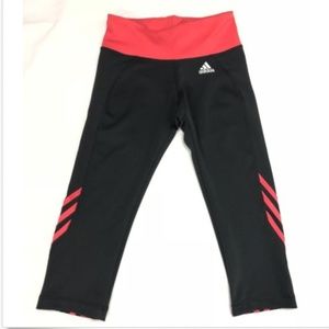 Adidas Climalite Coral Three Striped Capri Legging